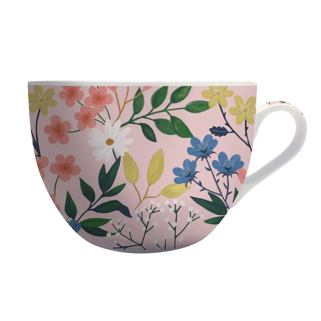 Tasse Bol en Porcelaine Jardin Bucolique - Floral Rose 500ml