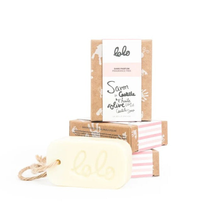 Savon de Castille à l'huile d'olive sans parfum LOLO 90 g