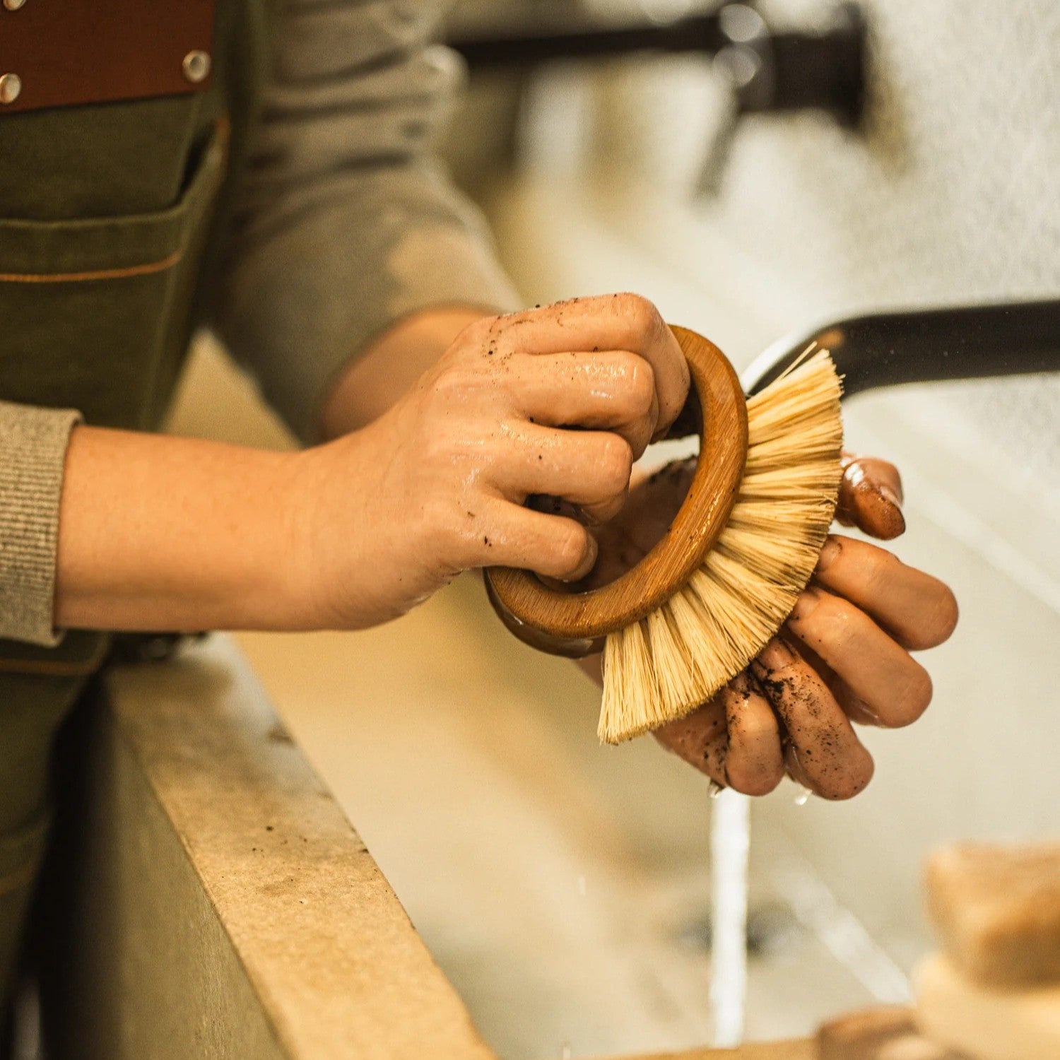 Wooden Scrub Brush for Hands and Nails