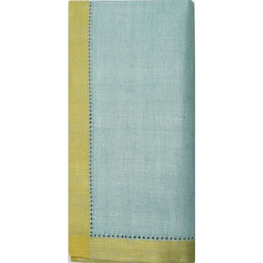 Azzura Linen Napkins in Azure & Olive - Set of 4
