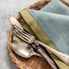 Azzura Linen Napkins in Azure & Olive - Set of 4