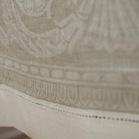 Brigitte Linen Tablecloth - Cream with Putty