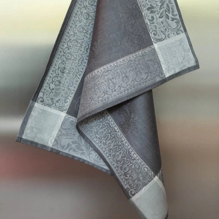 Majesty Tea Towel - Pewter Ivory