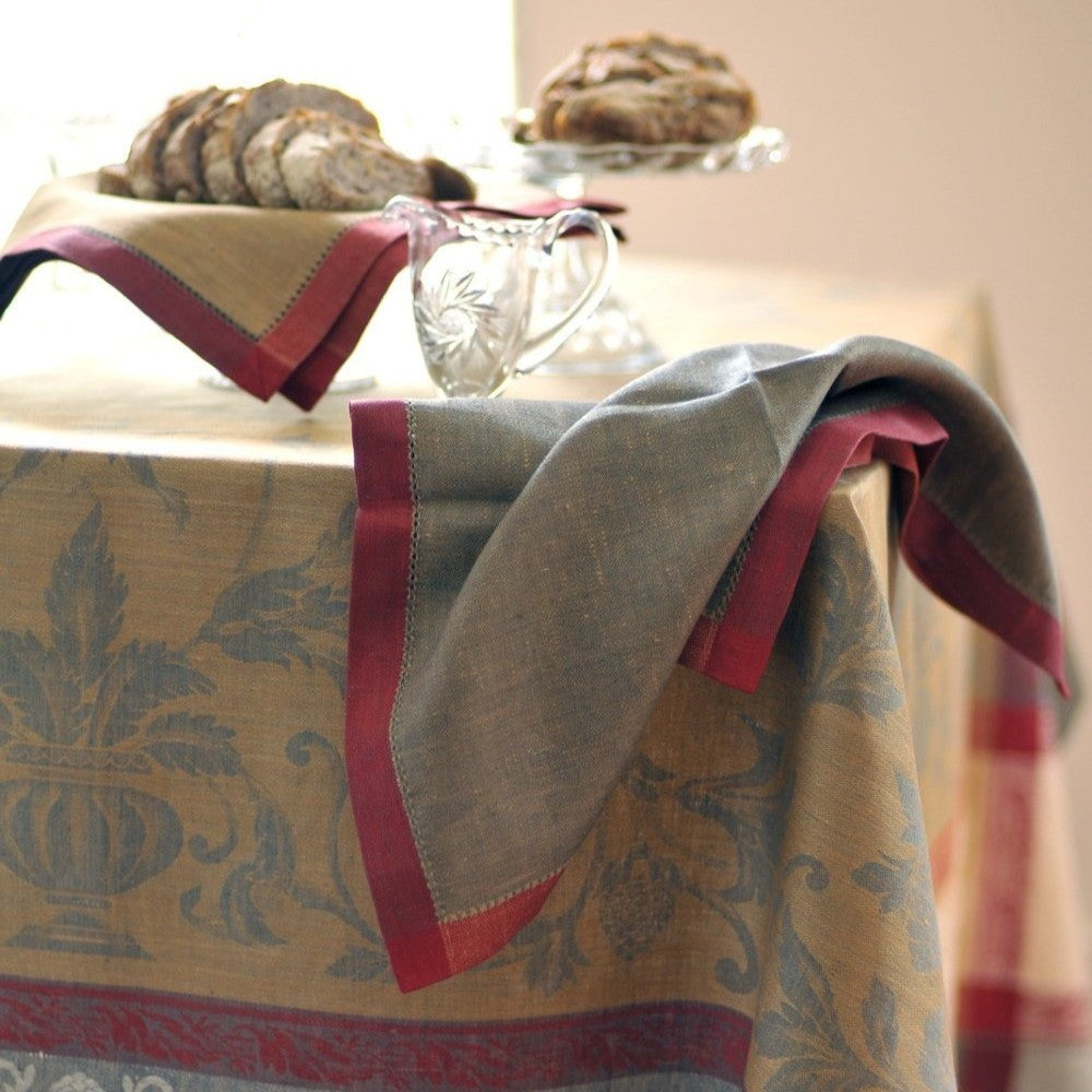 Versailles Napkins in Smoke Grey and Gold - Set of 4