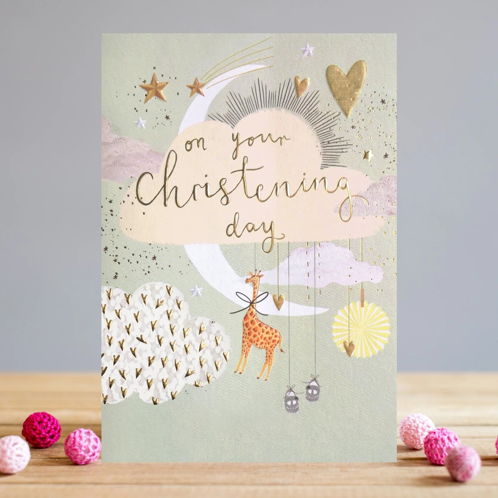 Tarjeta de felicitación "En el día de tu bautizo" de 5" x 7"