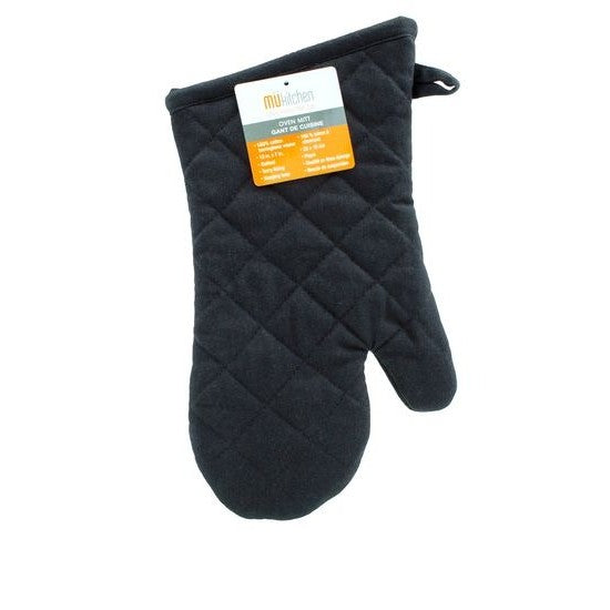 Onyx Cotton Twill Oven Mitt with Terry Lining