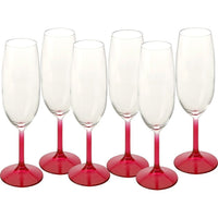 Set of 6 Arcobaleno Champagne Flutes - Pink