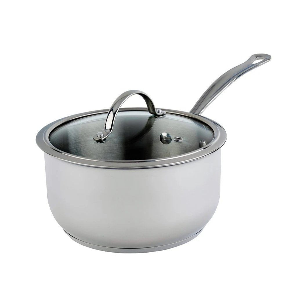 Cacerola de acero inoxidable Nouvelle de 3.2 L con tapa de vidrio templado