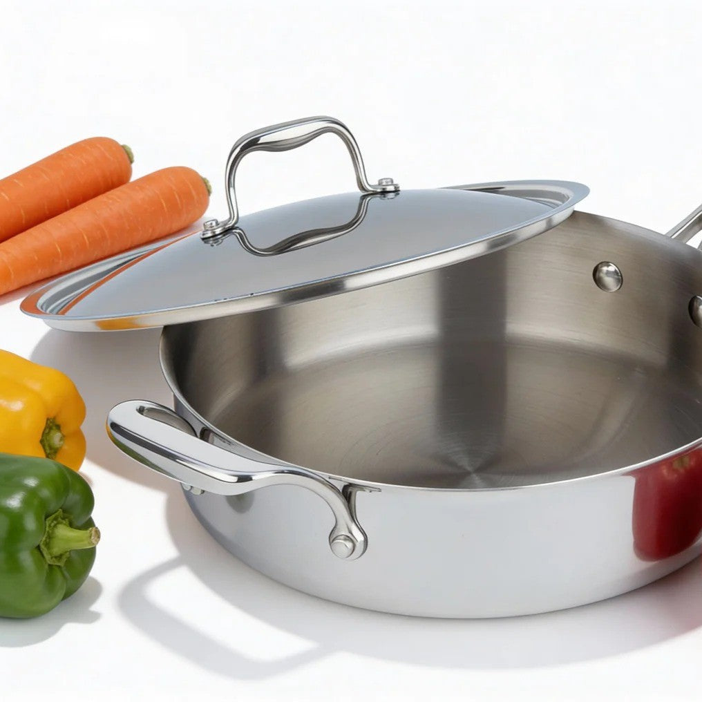 Sartén de 4.2 L de acero inoxidable Tri-Ply Clad SuperSteel con tapa