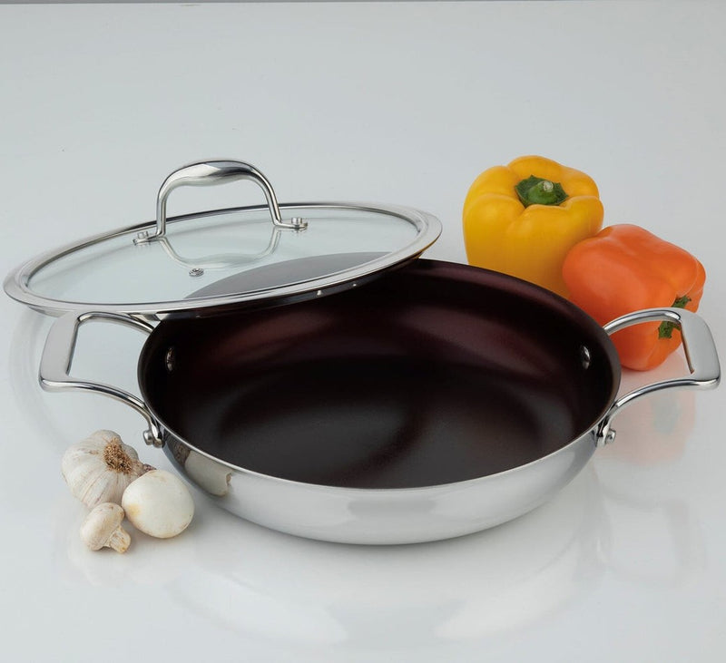 Supersteel Stainless Steel 28cm/11" Everyday Pan Non Stick Skillet with cover