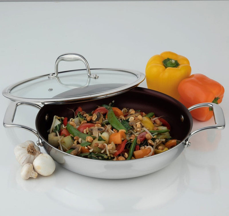 Supersteel Stainless Steel 28cm/11" Everyday Pan Non Stick Skillet with cover