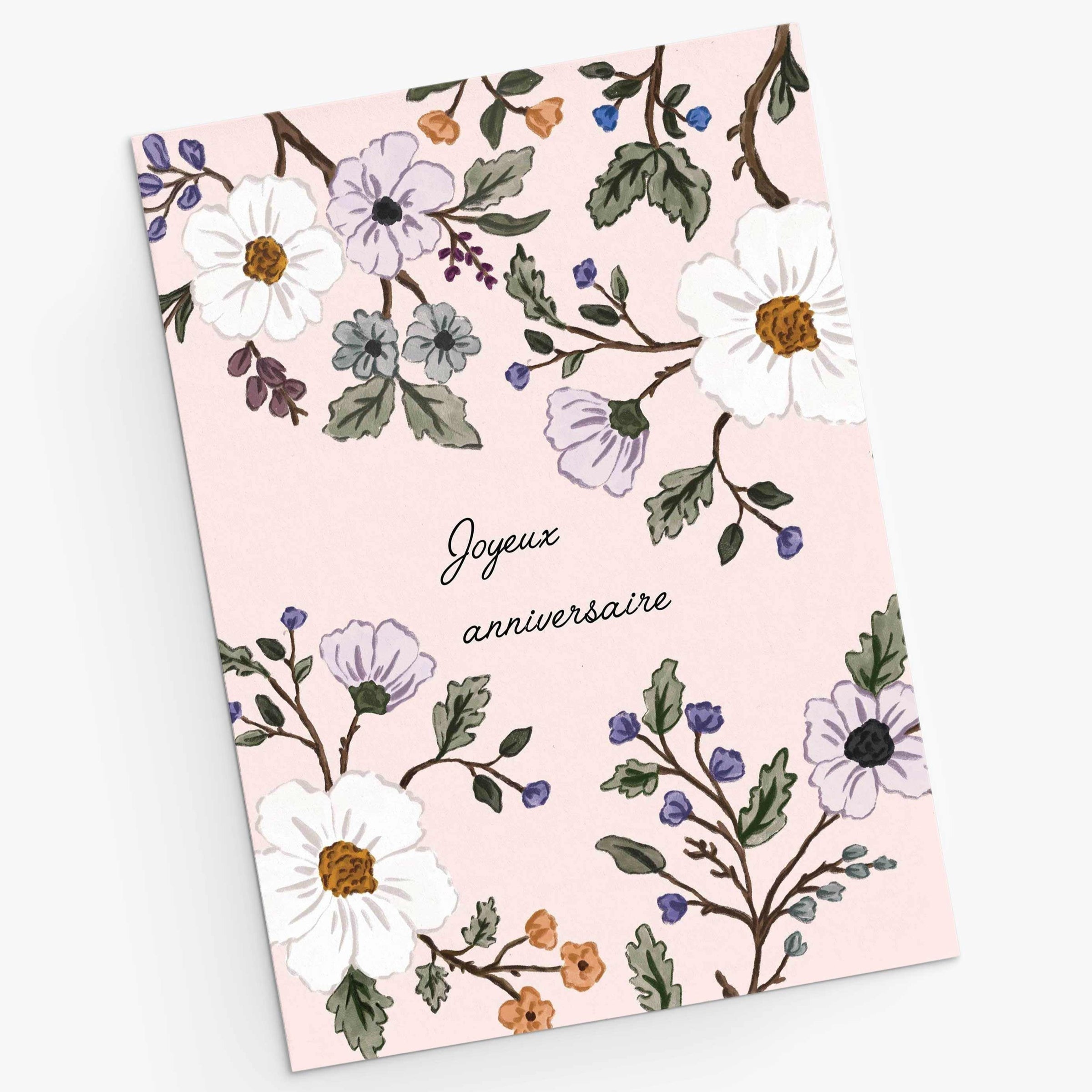Tarjeta de felicitación de cumpleaños botánica