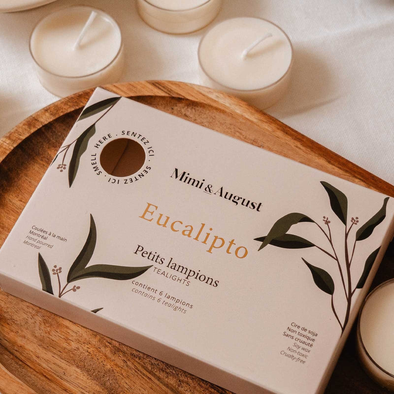 Juego de velas de té Eucalipto