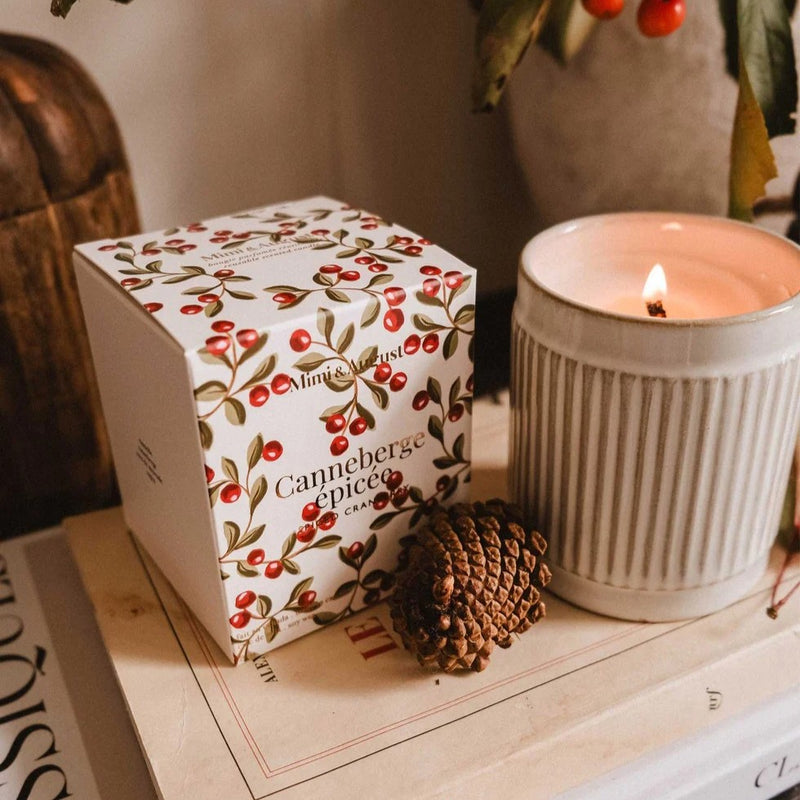 Vela navideña de arándano especiado de 8 oz