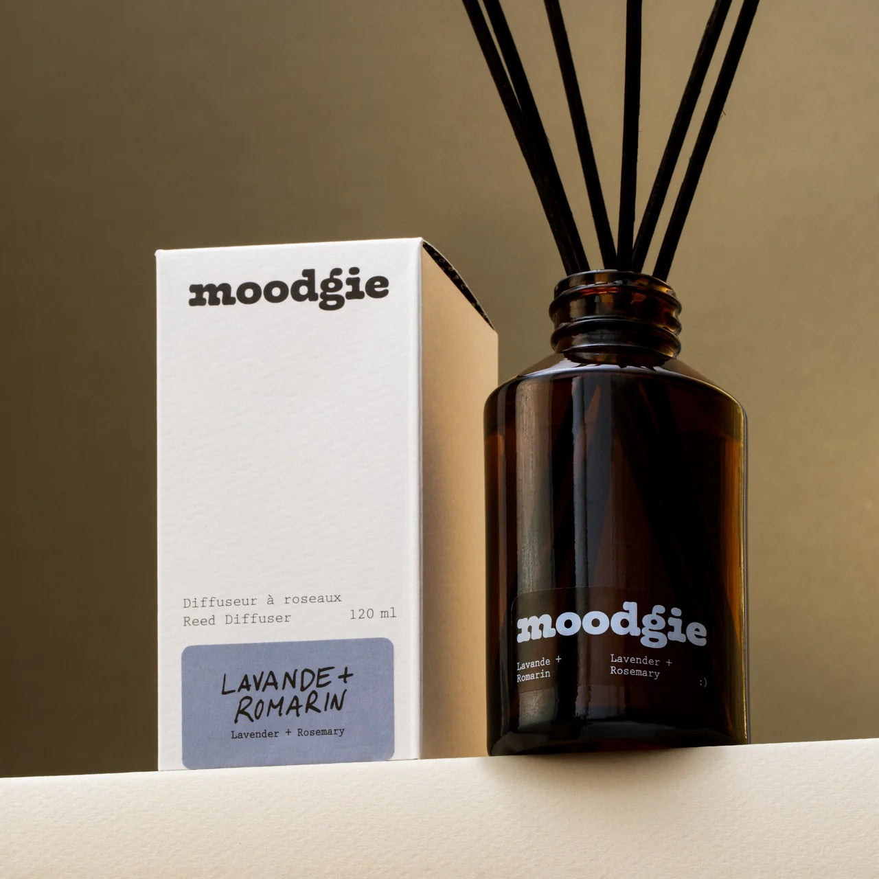 Difusor de varillas de lavanda y romero - 120 ml