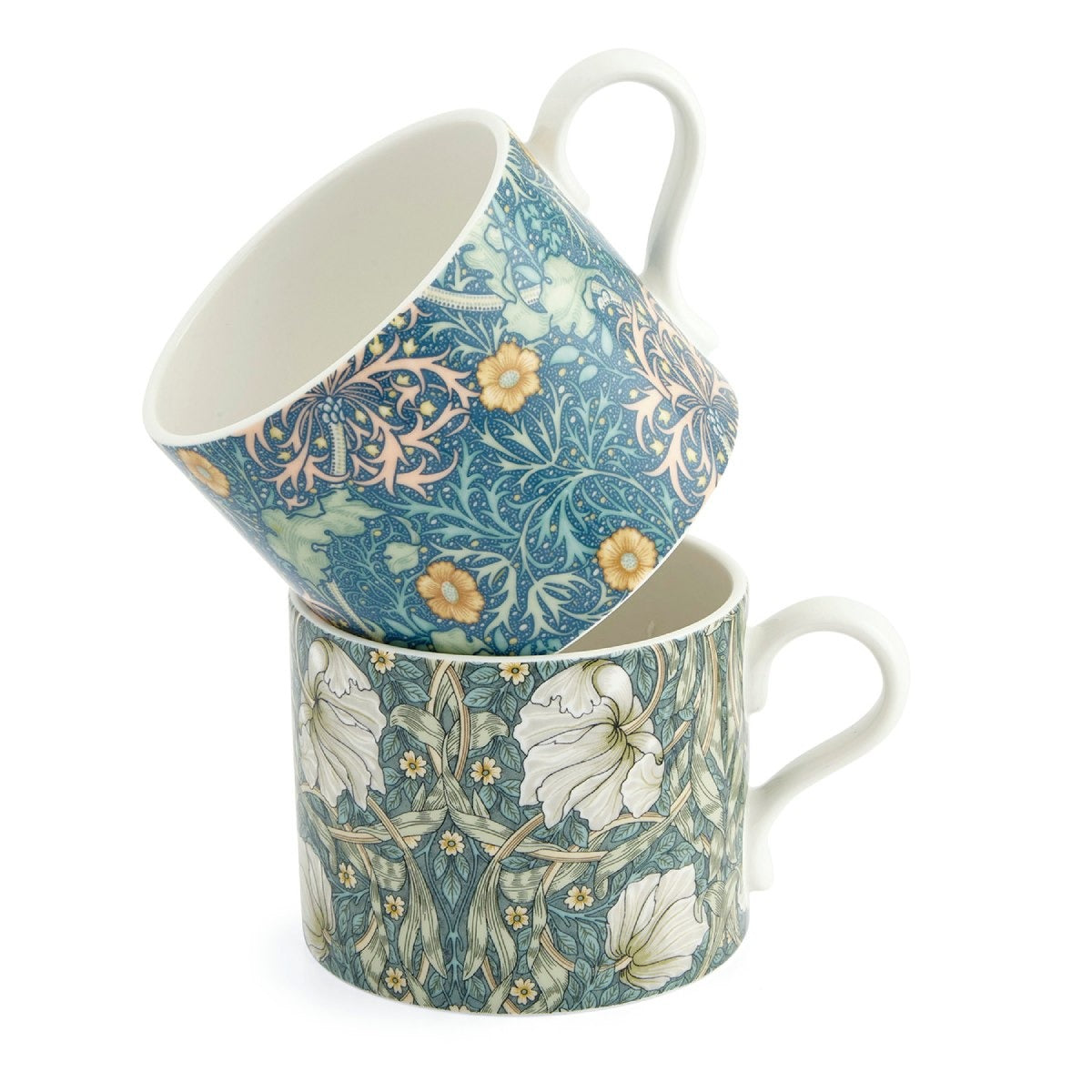 Ensemble de 2 tasses Morris et Co, motif algues et mouron