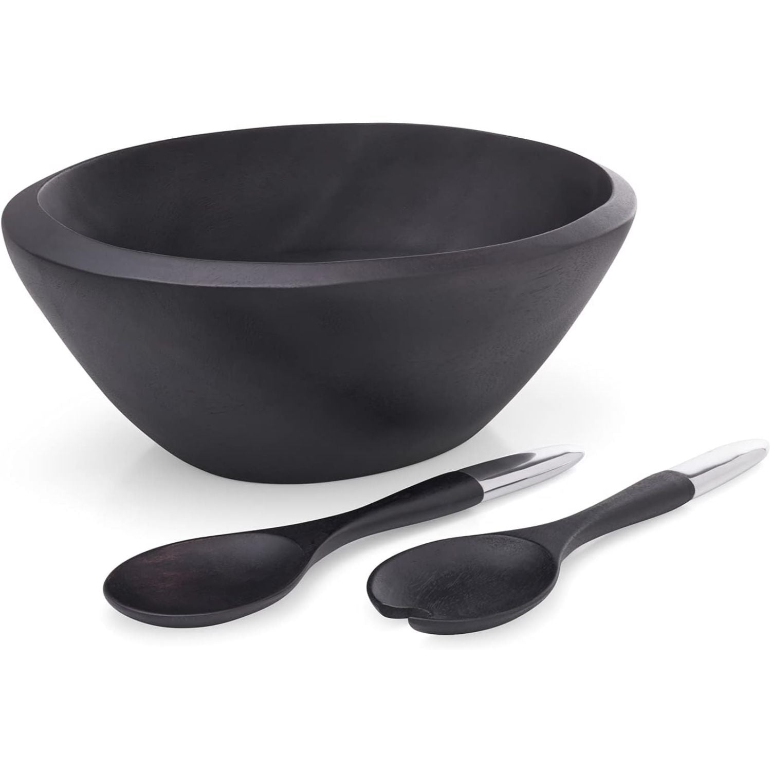 Noir Salad Bowl with Servers – Tableware gift Montreal Villeray Urban Palate