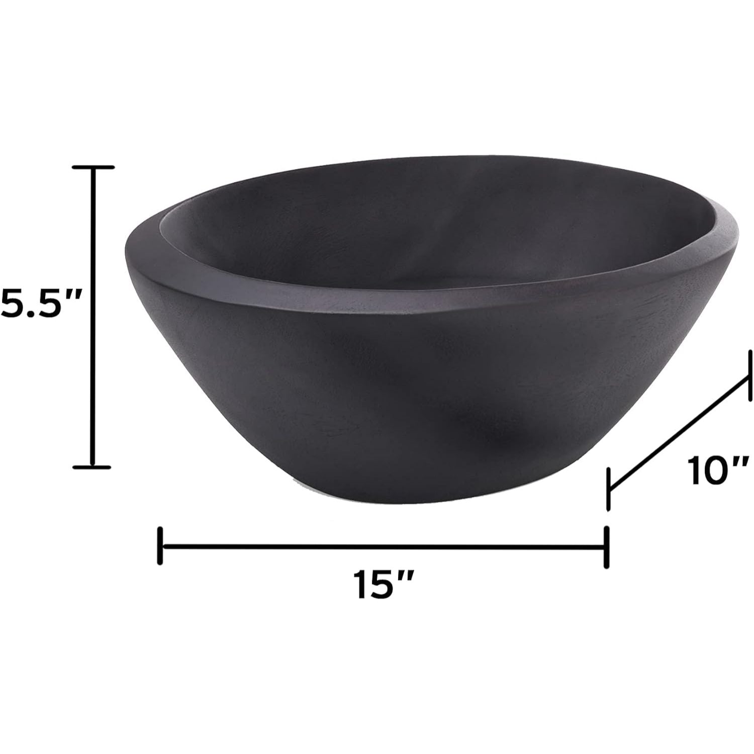 Noir Salad Bowl with Servers