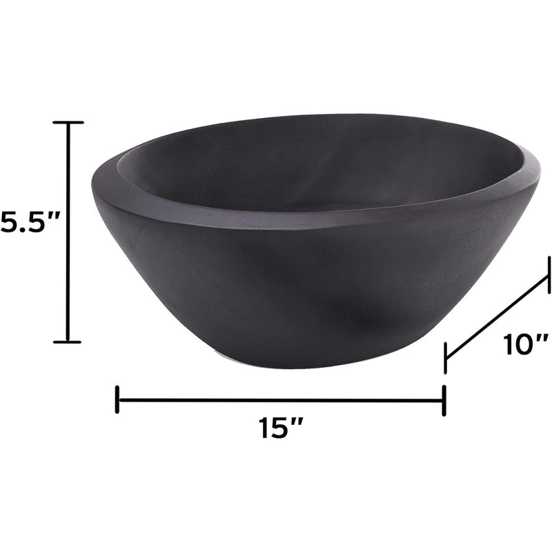 Noir Salad Bowl with Servers