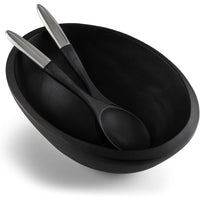 Noir Salad Bowl with Servers