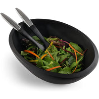 Noir Salad Bowl with Servers