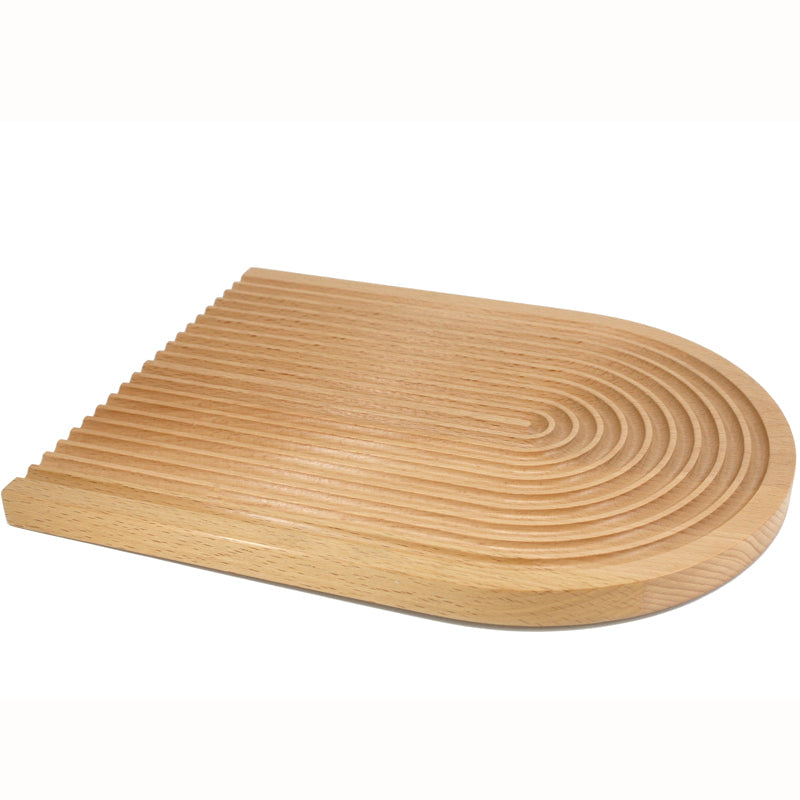 Tabla para pan de madera de haya con recogedor de migas