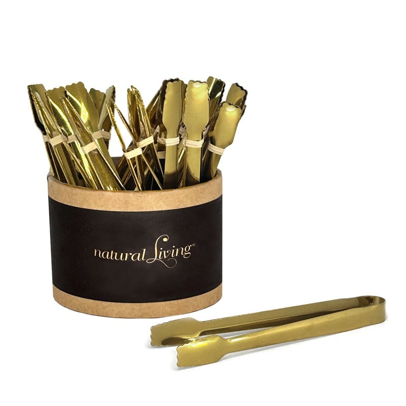 Petites pinces de service dorées 5"