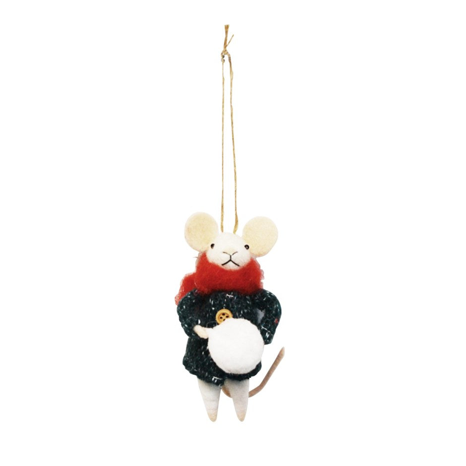 Felt Mouse Ornament Winter – Holiday Décor gift Montreal Villeray Urban Palate
