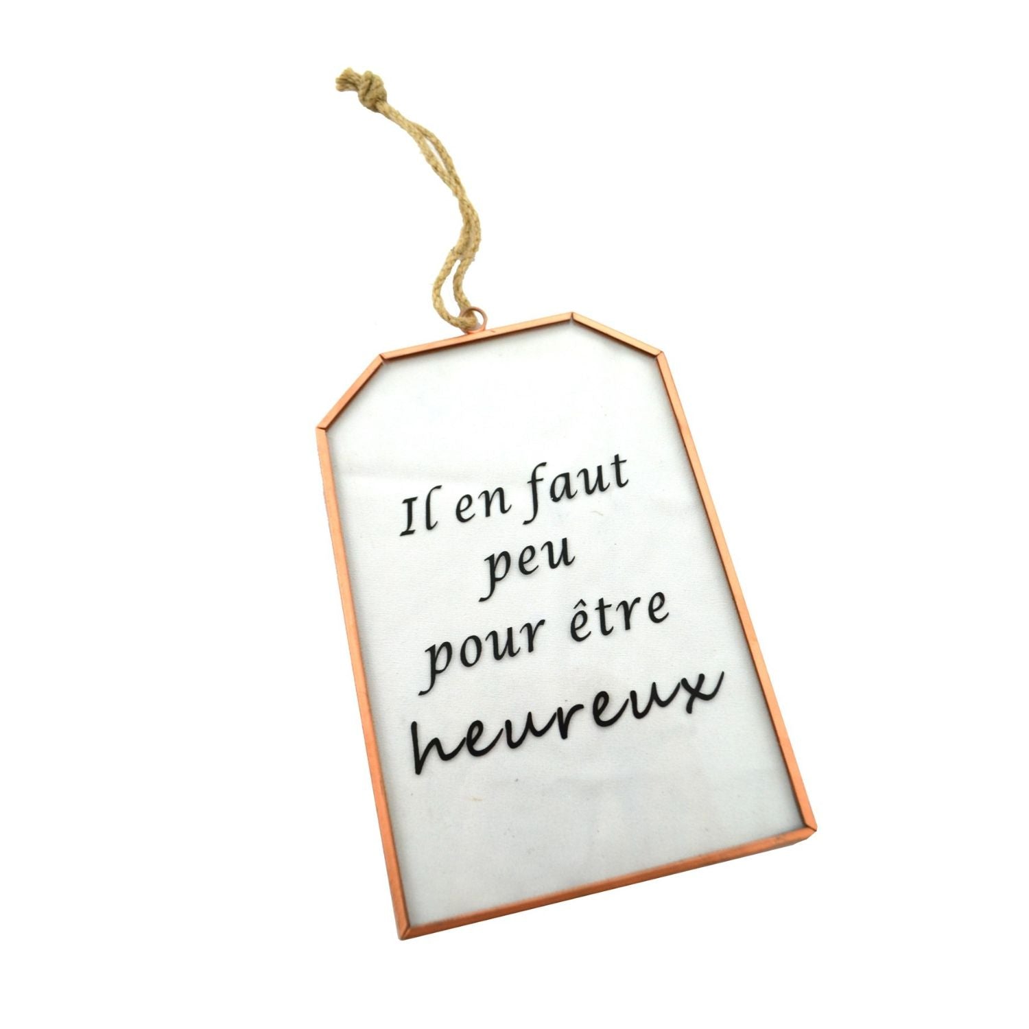 Affiche en verre et cuivre « Heureux »