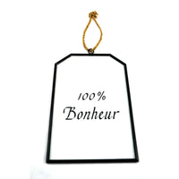 Letrero decorativo de vidrio "100% Bonheur"