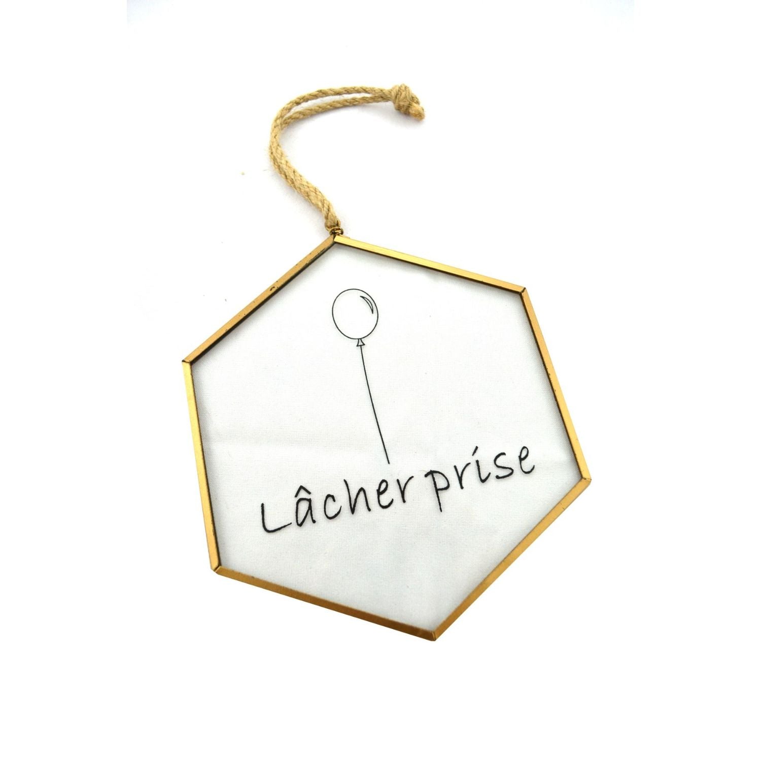 Enseigne en verre doré « Lâcher Prise »
