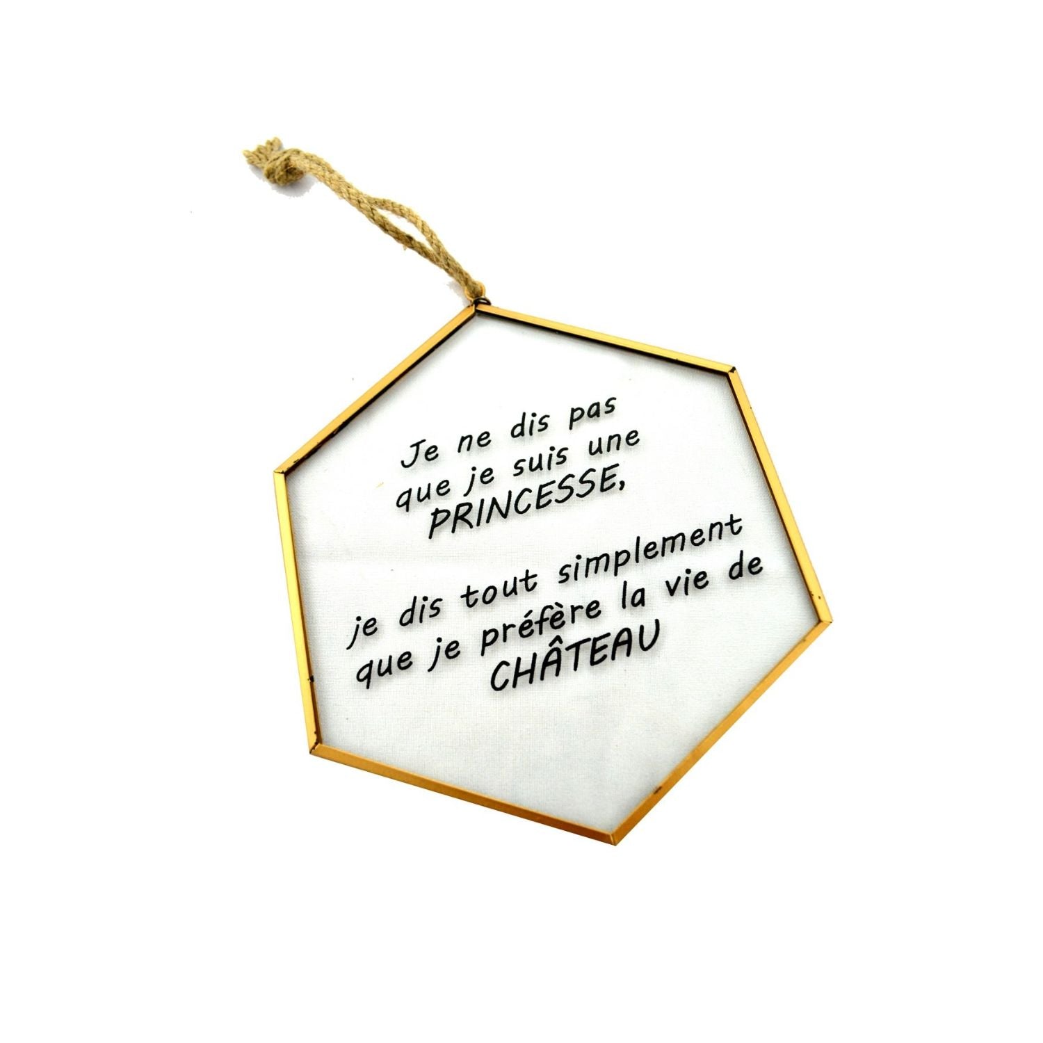 Letrero de cristal dorado "Princesa"