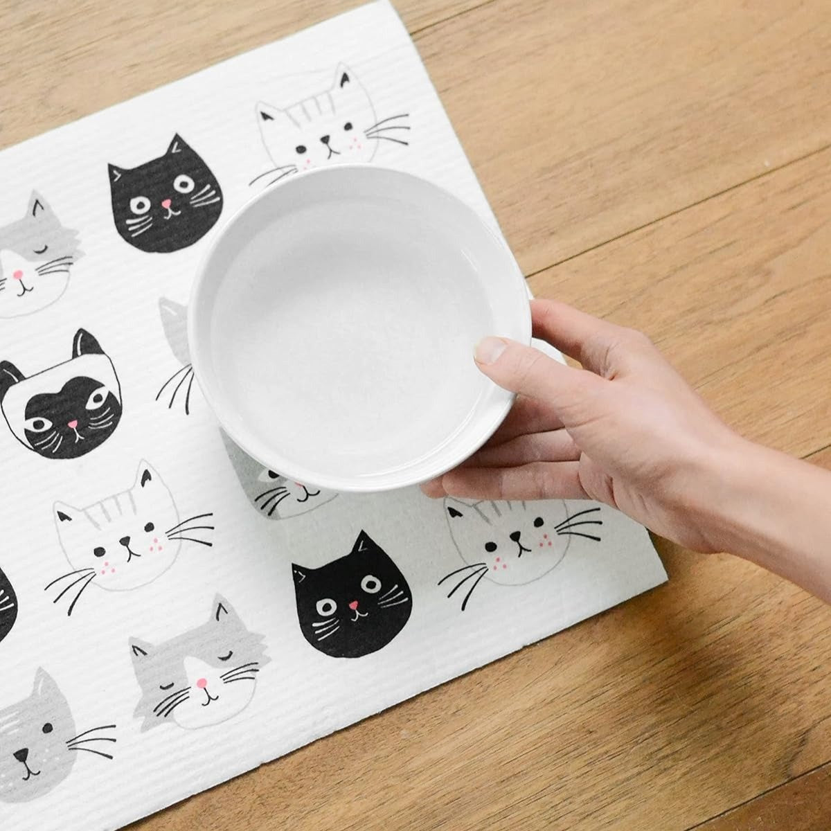Swedish Drying Mat Cats Meow 12 x 14 inches