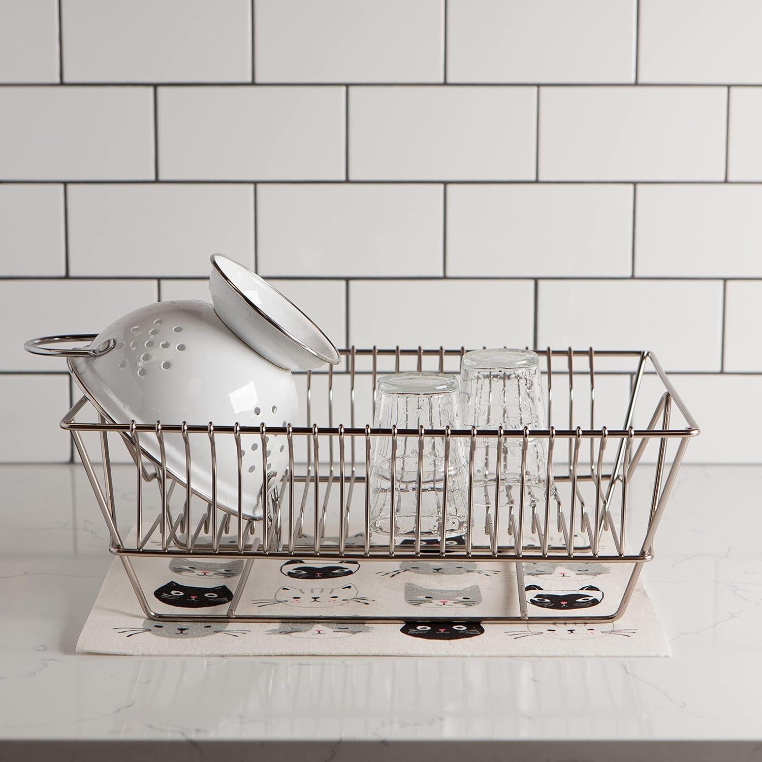 Swedish Drying Mat Cats Meow 12 x 14 inches