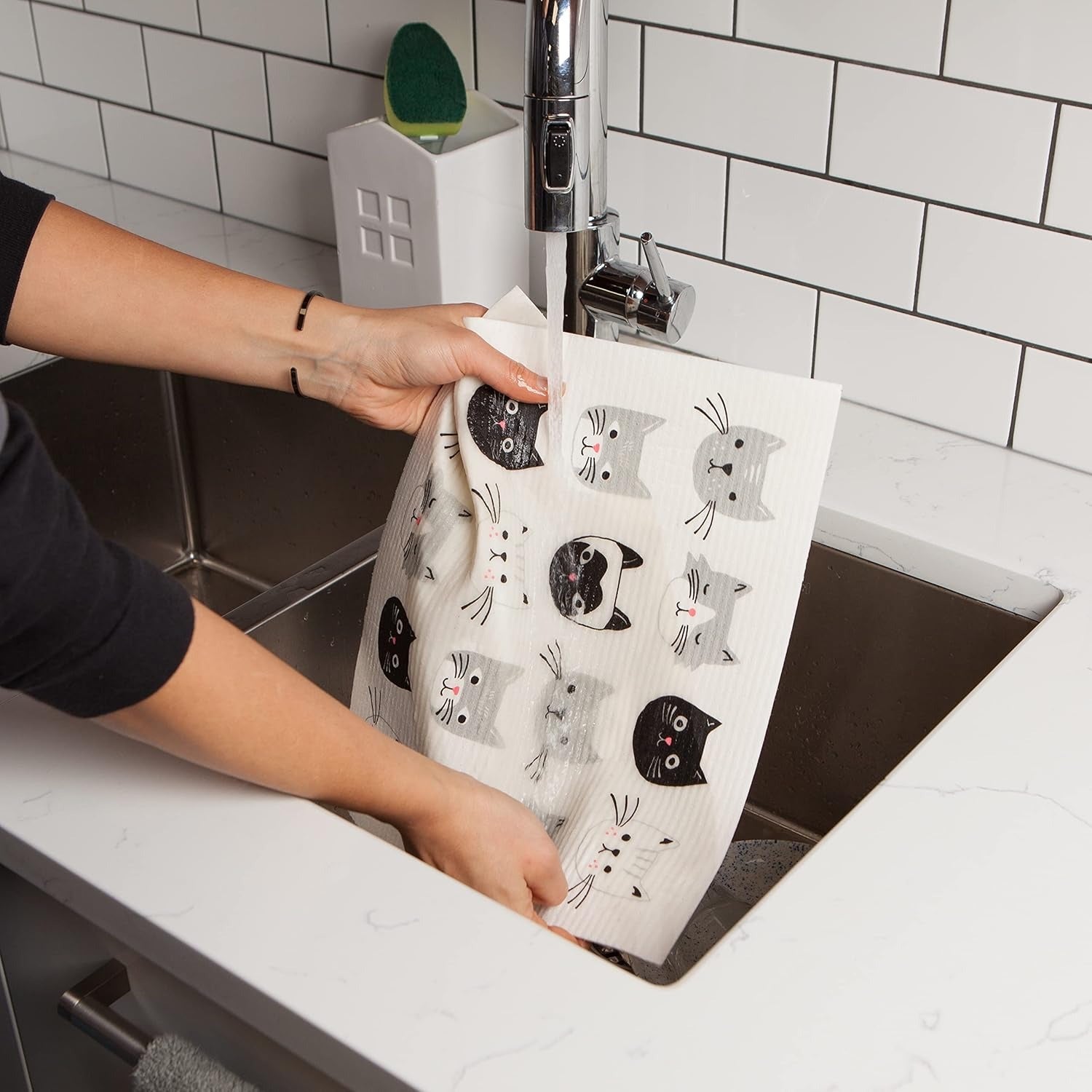 Swedish Drying Mat Cats Meow 12 x 14 inches