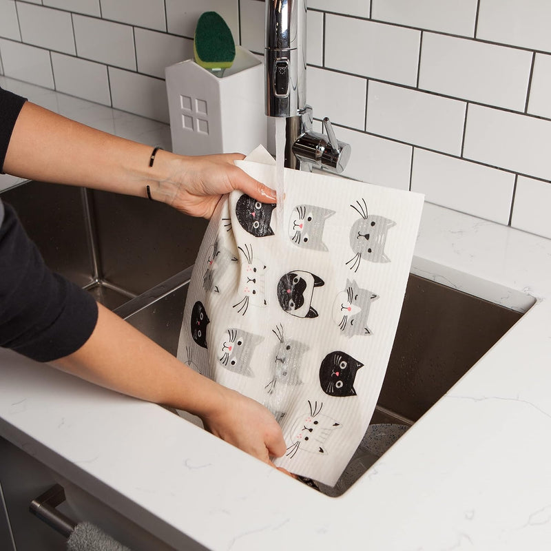 Swedish Drying Mat Cats Meow 12 x 14 inches