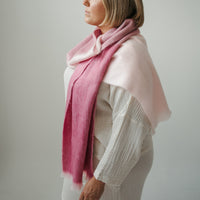 Bufanda de alpaca sin costuras a cuadros - Sorbete