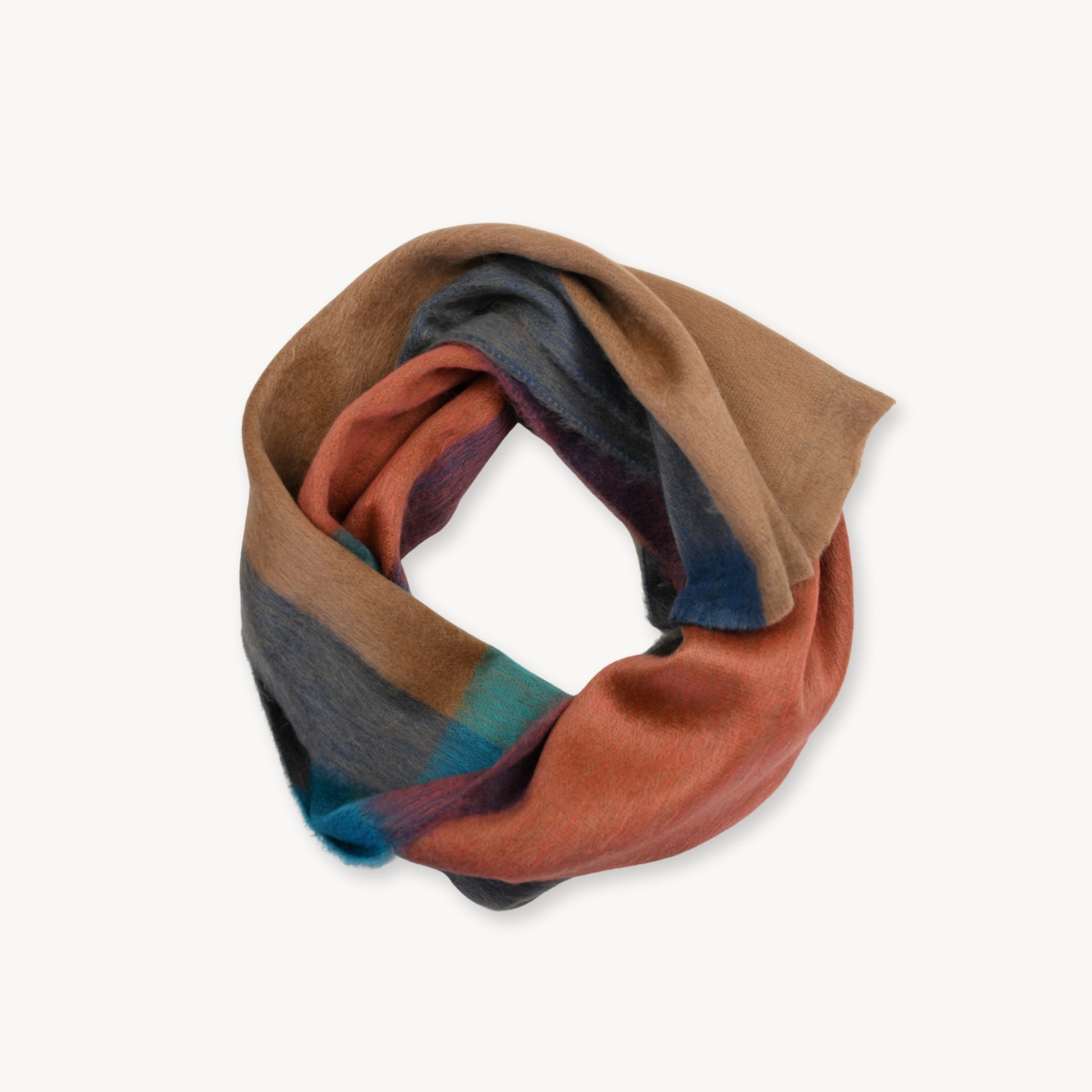 Alpaca Seamless Multi Stripe Scarf - Aspen