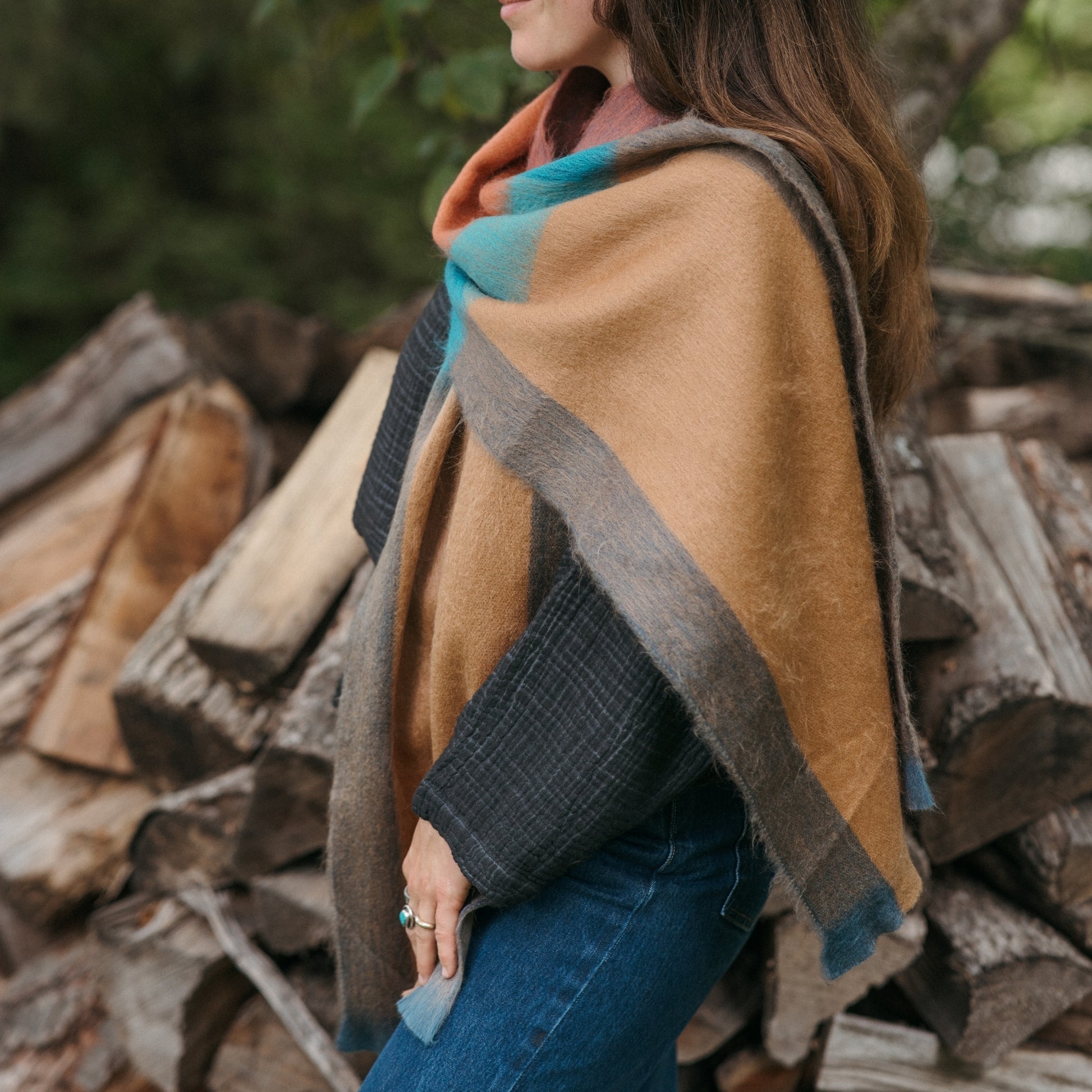 Alpaca Seamless Multi Stripe Scarf - Aspen