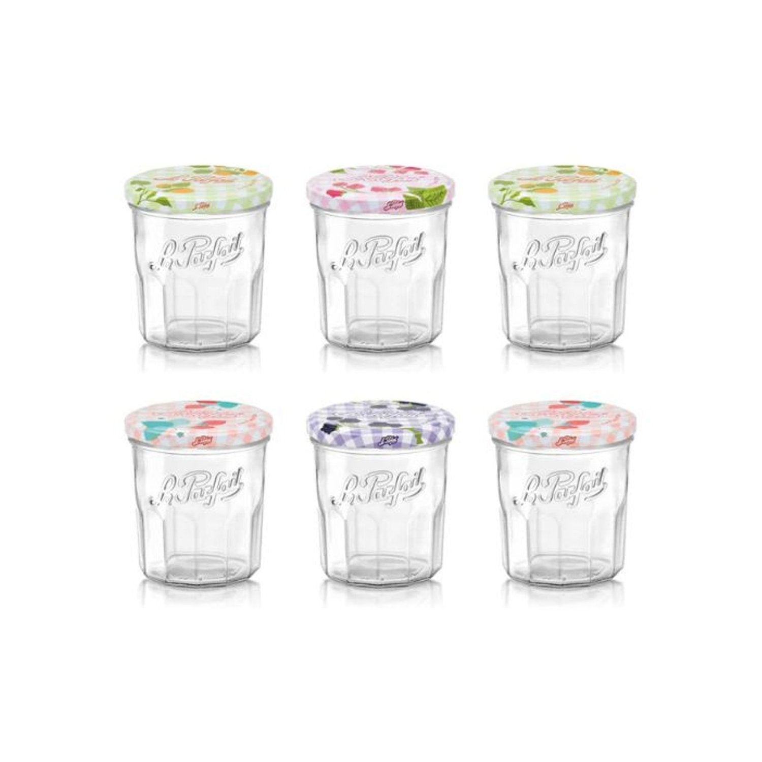 Bocal en verre Le Parfait avec couvercle décoratif en métal 234ml