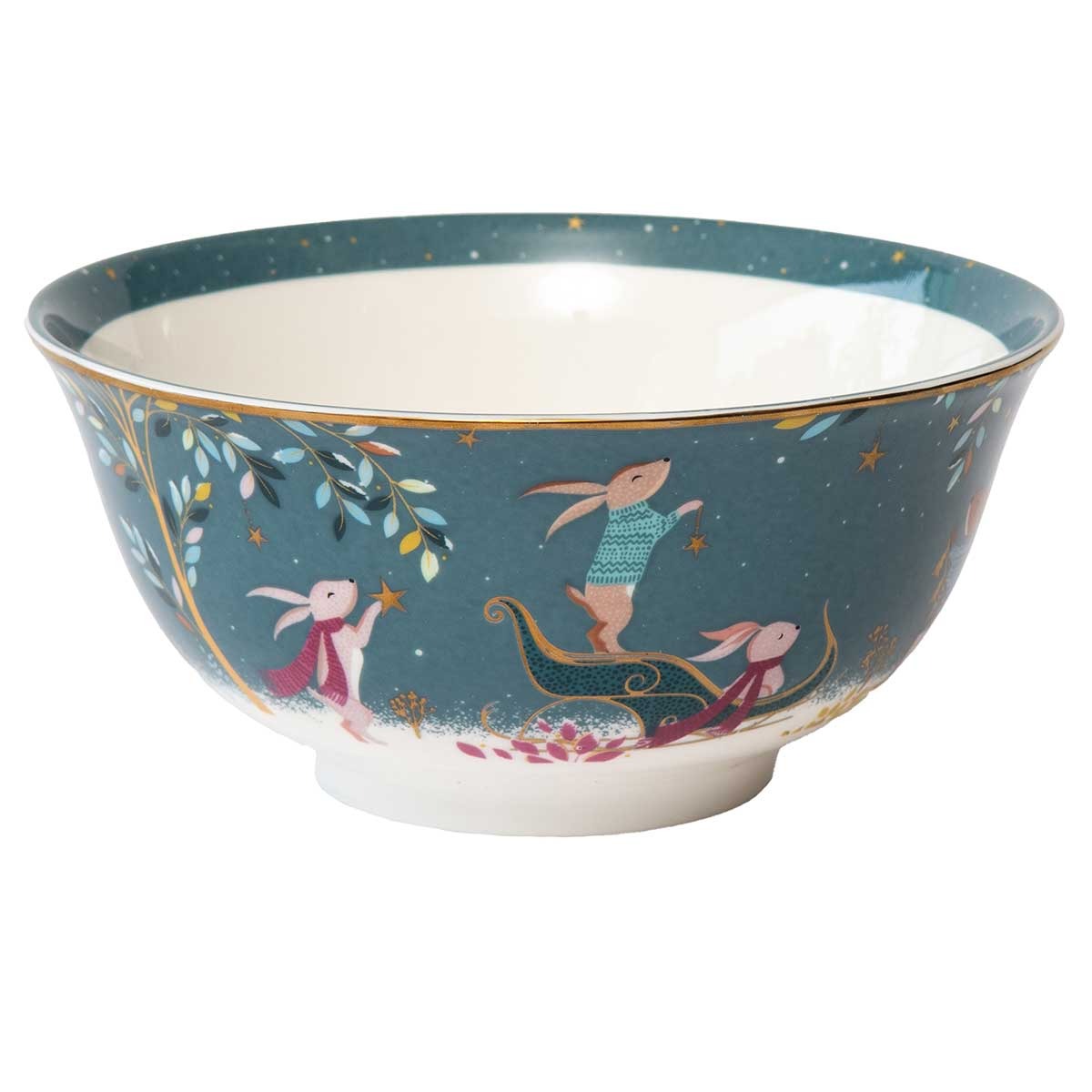 Sara Miller Woodland Tales Candy Bowl - Rabbit Sleigh