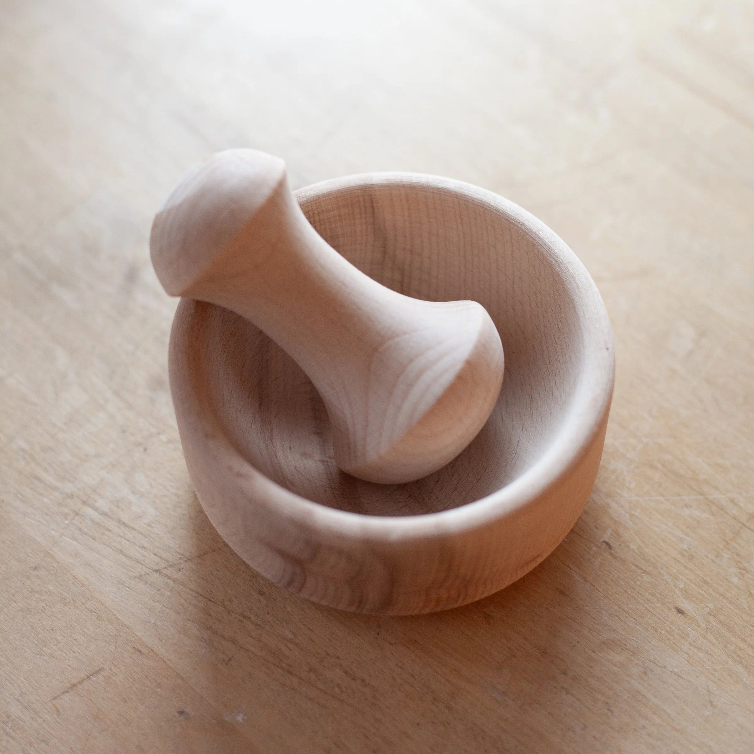Beechwood Mortar & Pestle Set 10cm