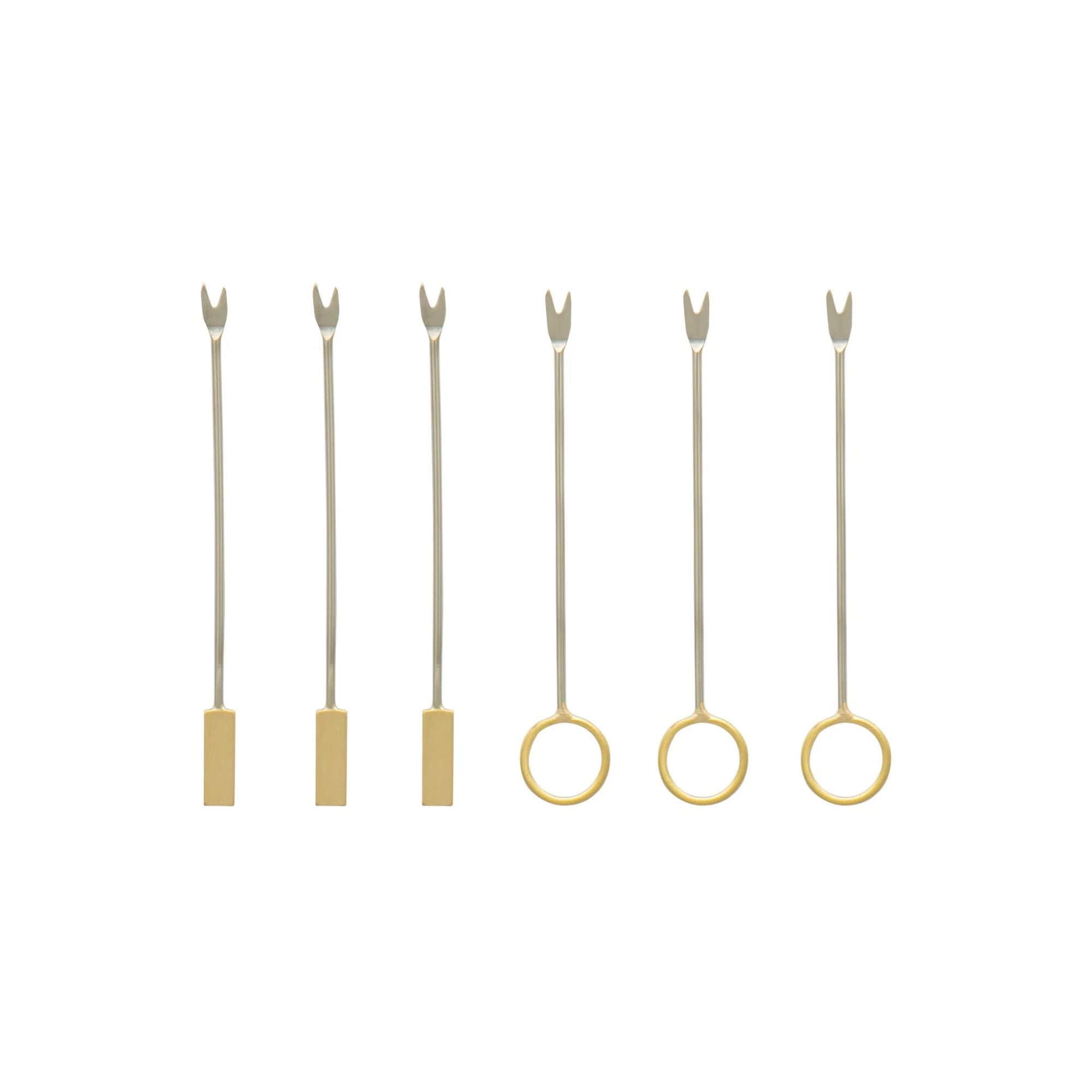 Set of 6 Sable Cocktail and Olive Picks