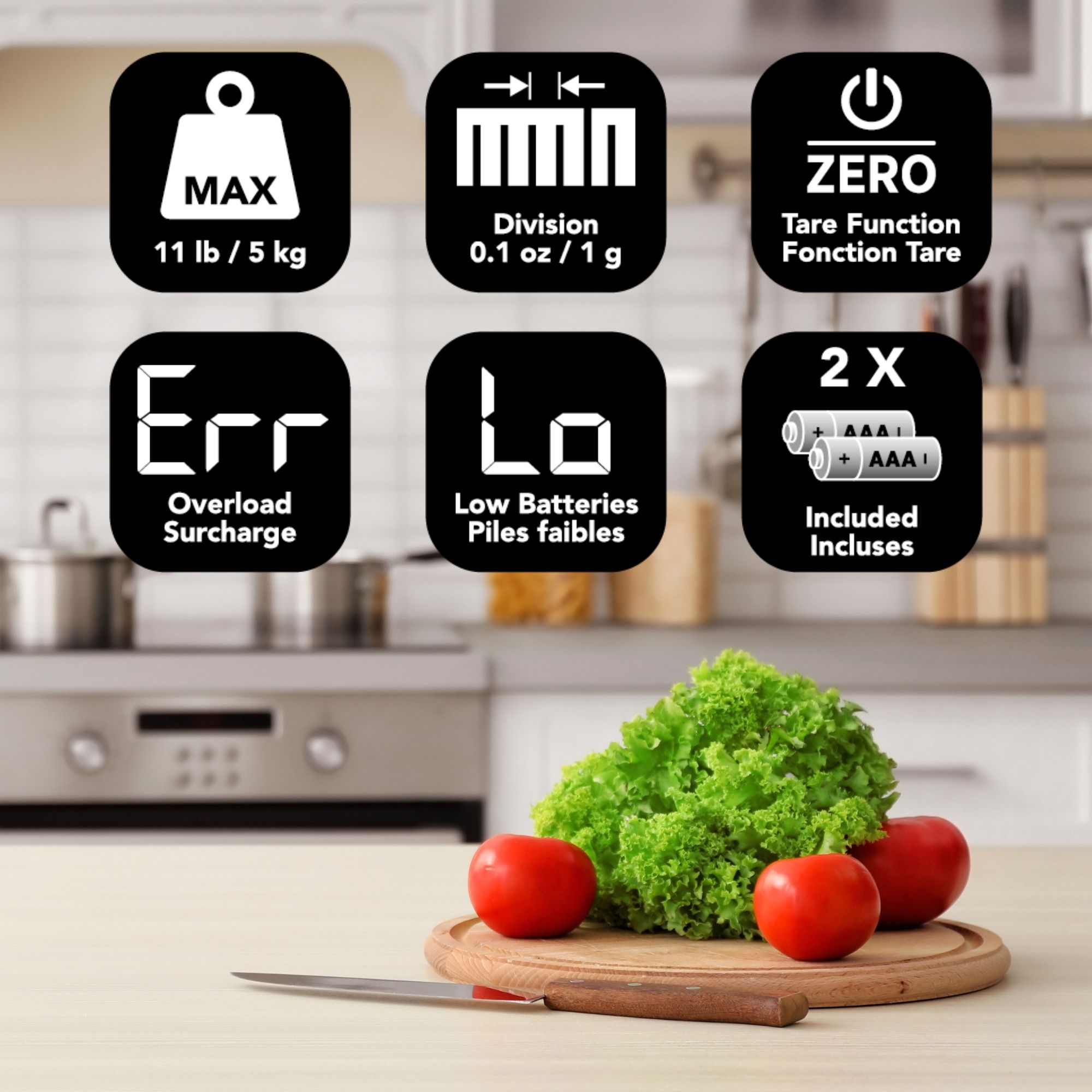 Digital Kitchen Scale - Stainless Steel Platform