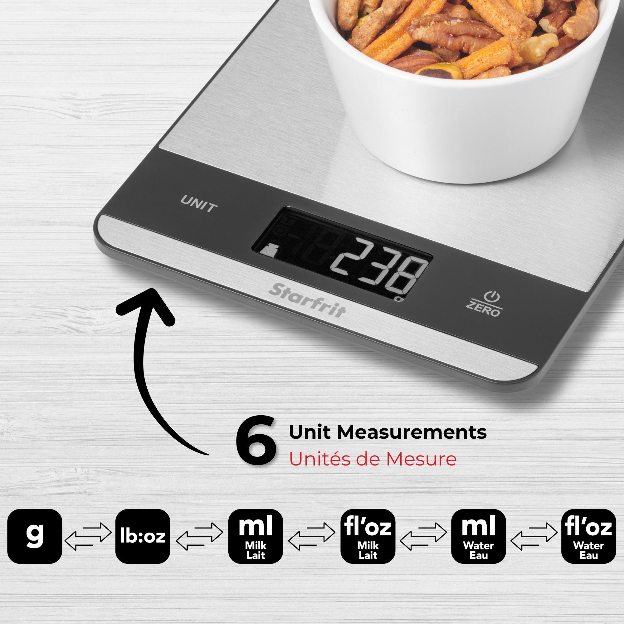 Digital Kitchen Scale - Stainless Steel Platform