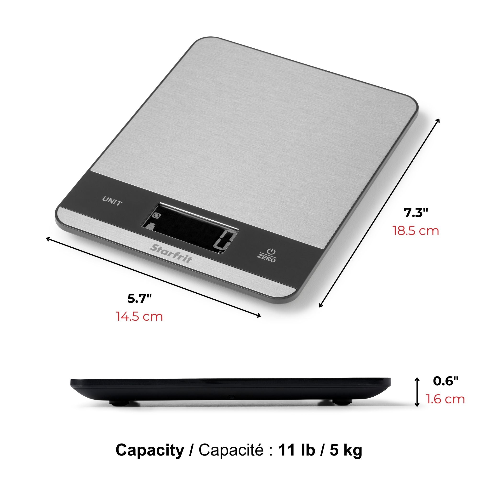 Digital Kitchen Scale - Stainless Steel Platform