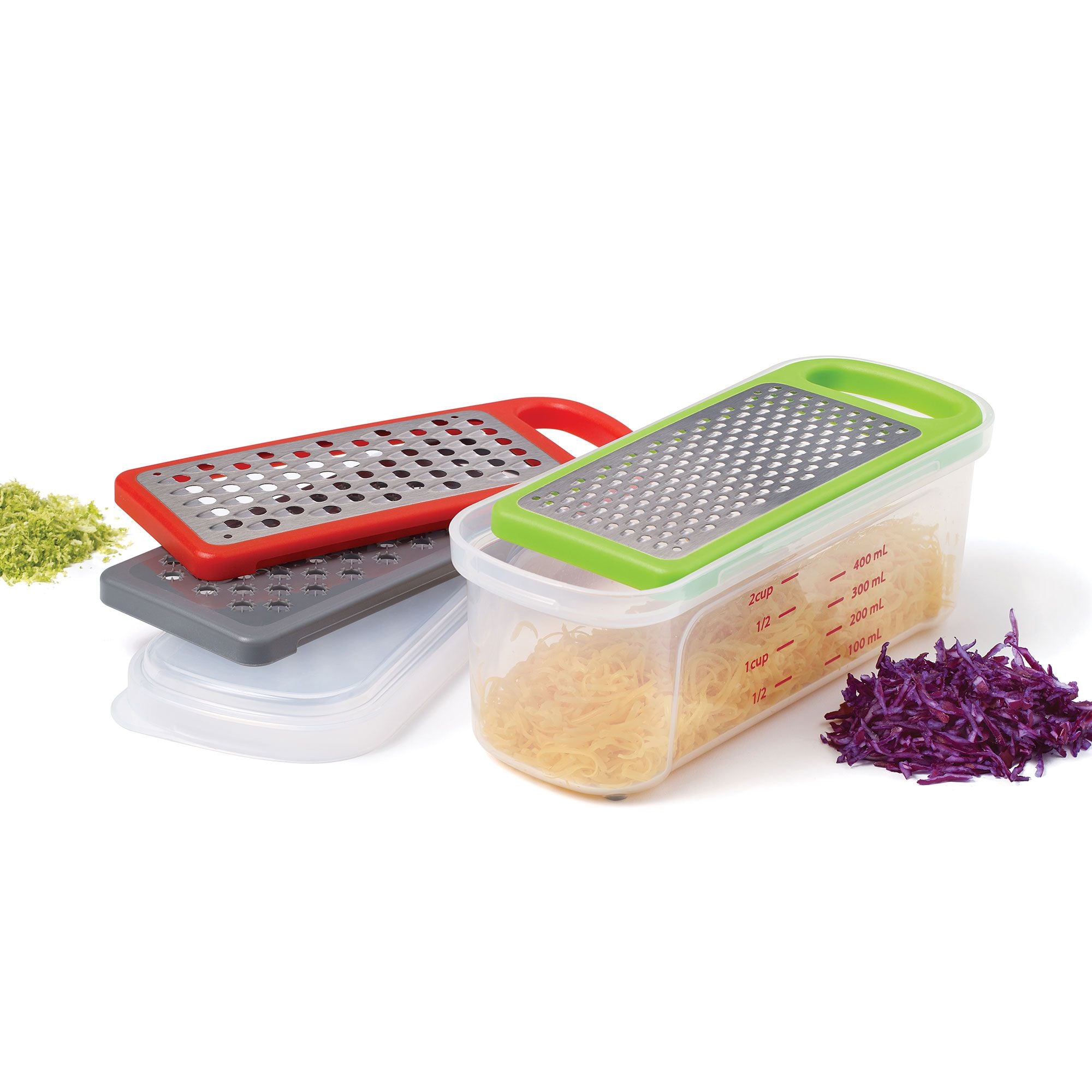 Gourmet Grate and Store Set - 3 Blades & Container