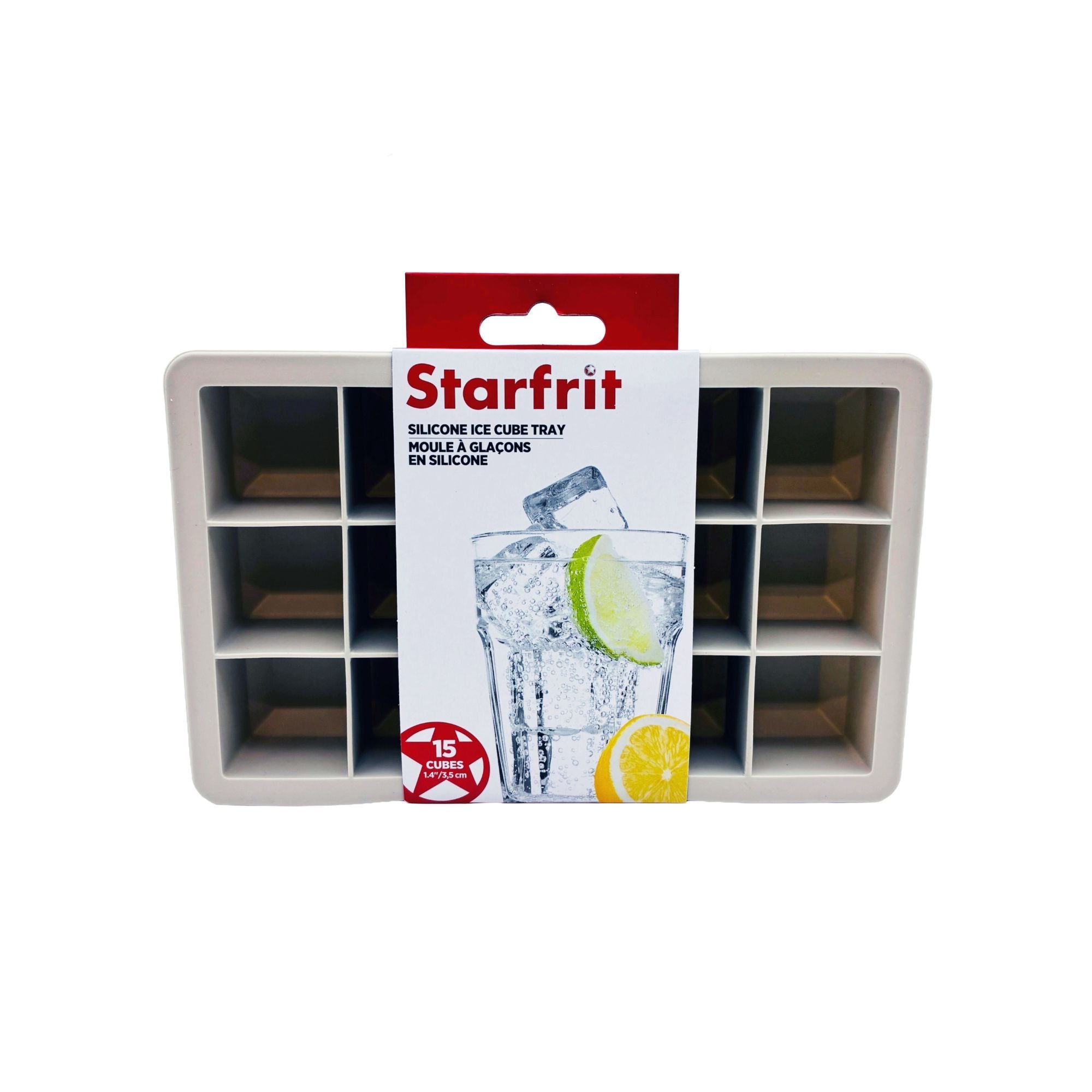 Silicone Ice Cube Tray - 15 Cubes - Grey