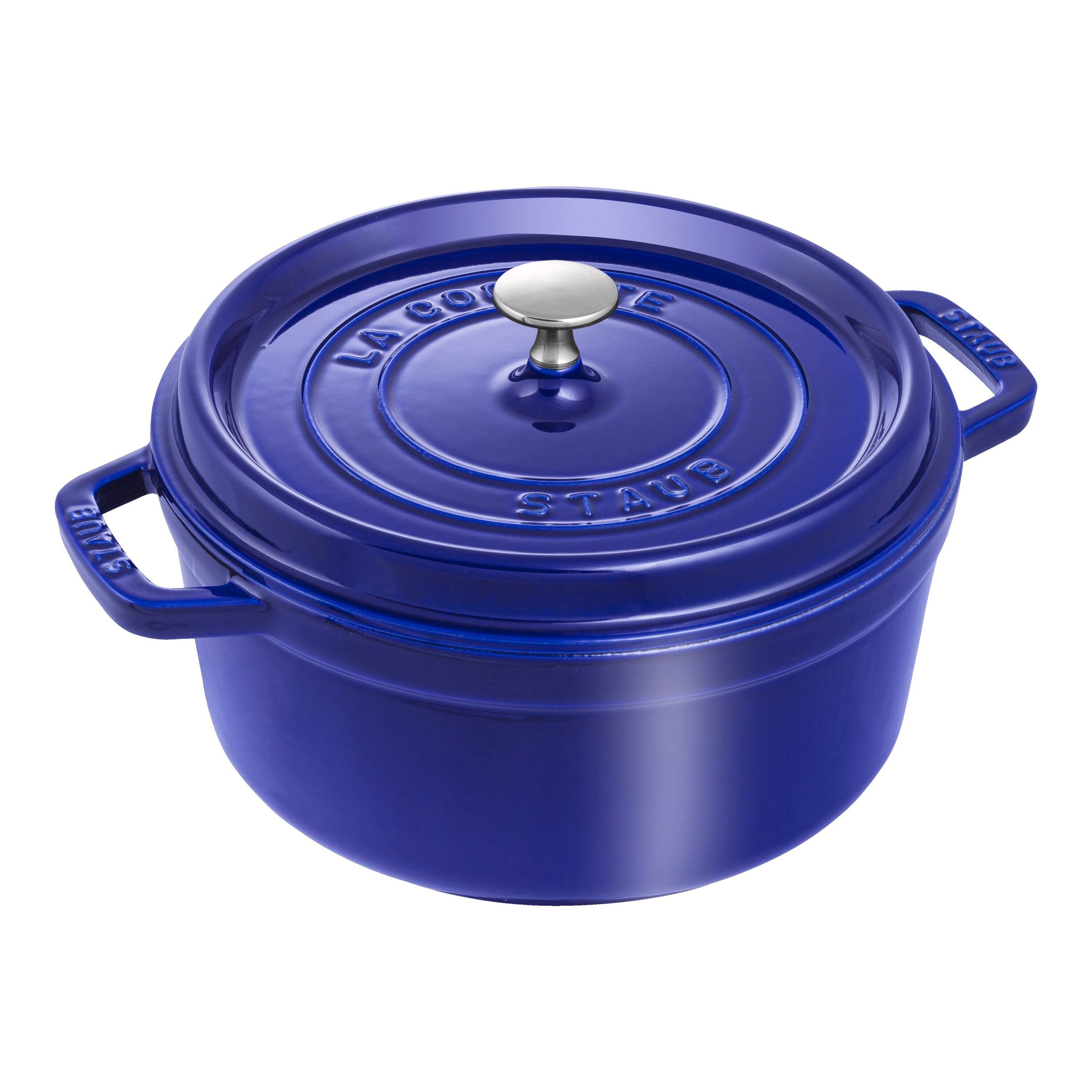 Cocotte ronde en fonte bleu foncé - 24 cm / 3,7 L