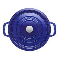 Cocotte ronde en fonte bleu foncé - 24 cm / 3,7 L